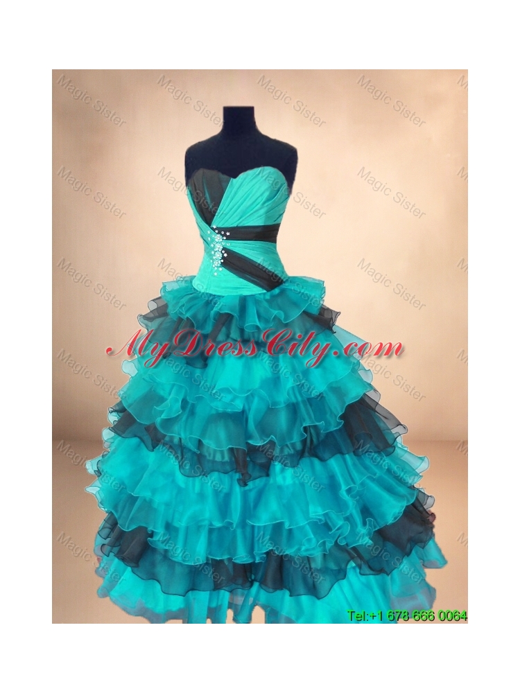 Custom Made 2016 Organza Sweet 16 Gowns with Ruffled Layers