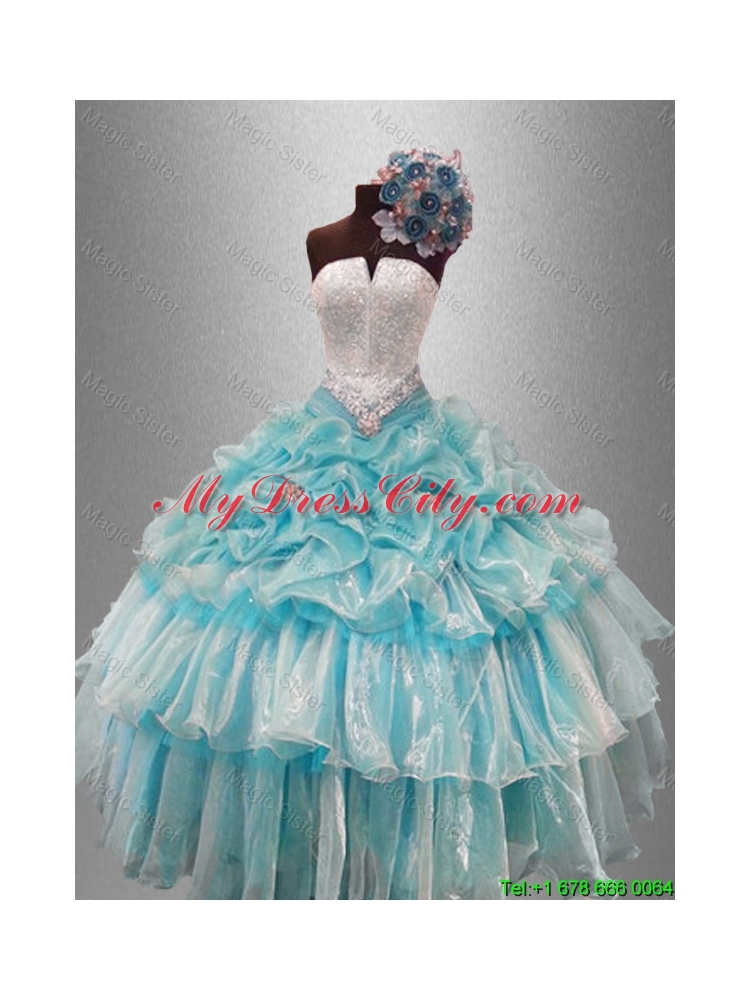 Custom Made Strapless Quinceanera Dresses with Beading and Pick Ups