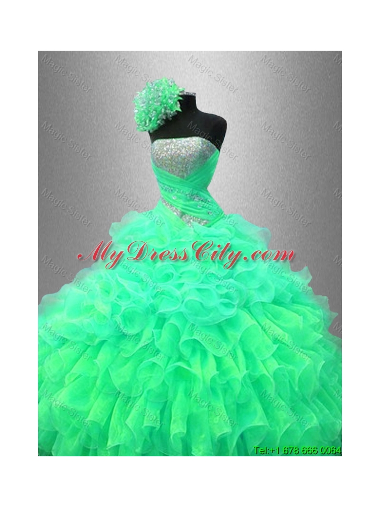 Ruffles and Sequined Beautiful Sweet 16 Dresses with Strapless