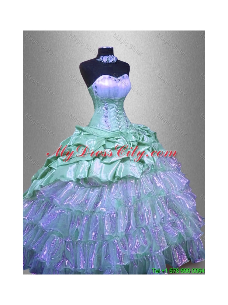 In Stock Ruffled Layers Sweet 16 Dresses with Beading