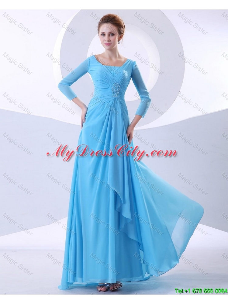 Gorgeous Beading Aqua Blue Prom Dresses in 2016