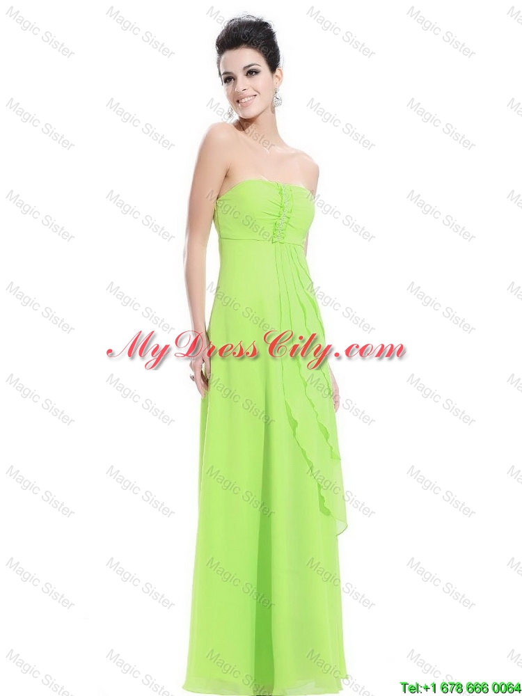 New Arrivals Strapless Beaded Prom Dresses in Spring Green