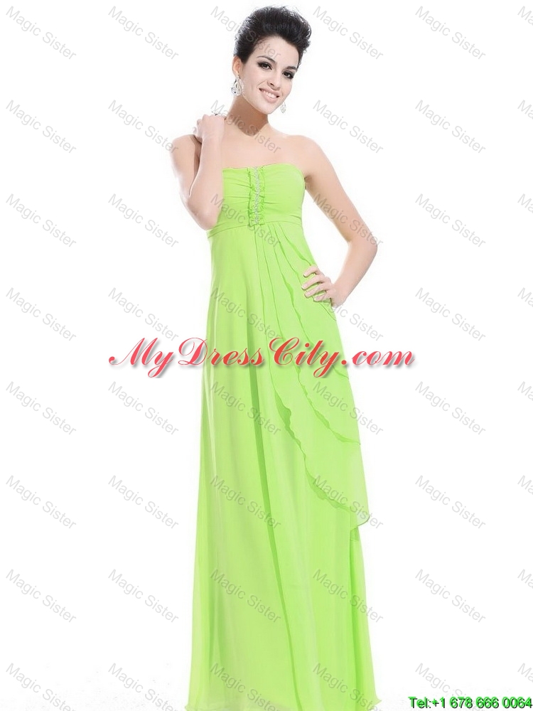 New Arrivals Strapless Beaded Prom Dresses in Spring Green