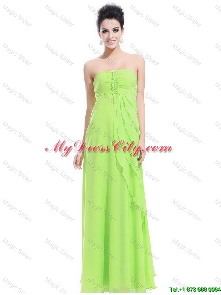 New Arrivals Strapless Beaded Prom Dresses in Spring Green