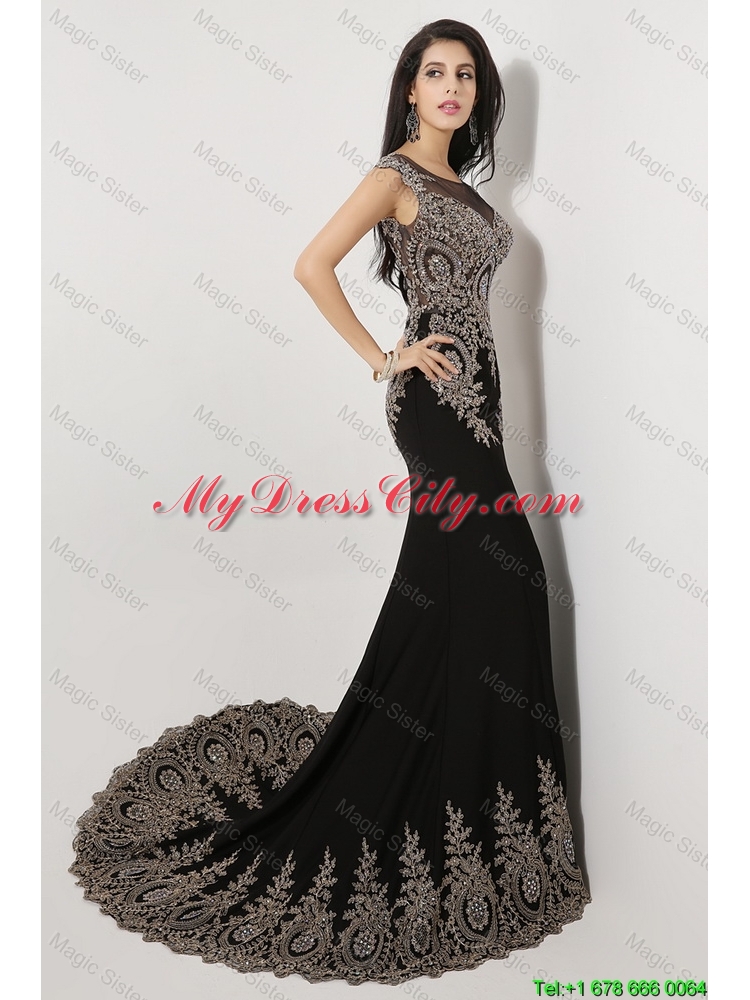 Gorgeous Mermaid Appliques and Beaded Prom Dresses in Black