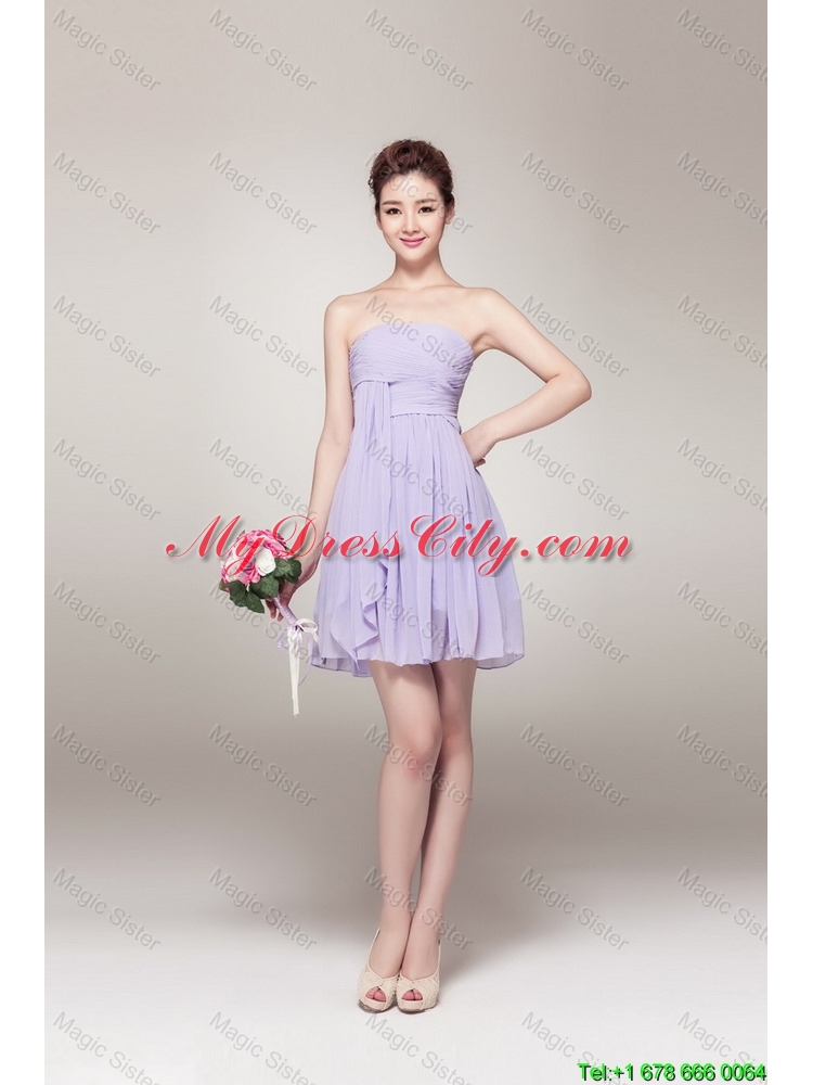 New Style Strapless Prom Gowns with Mini Length