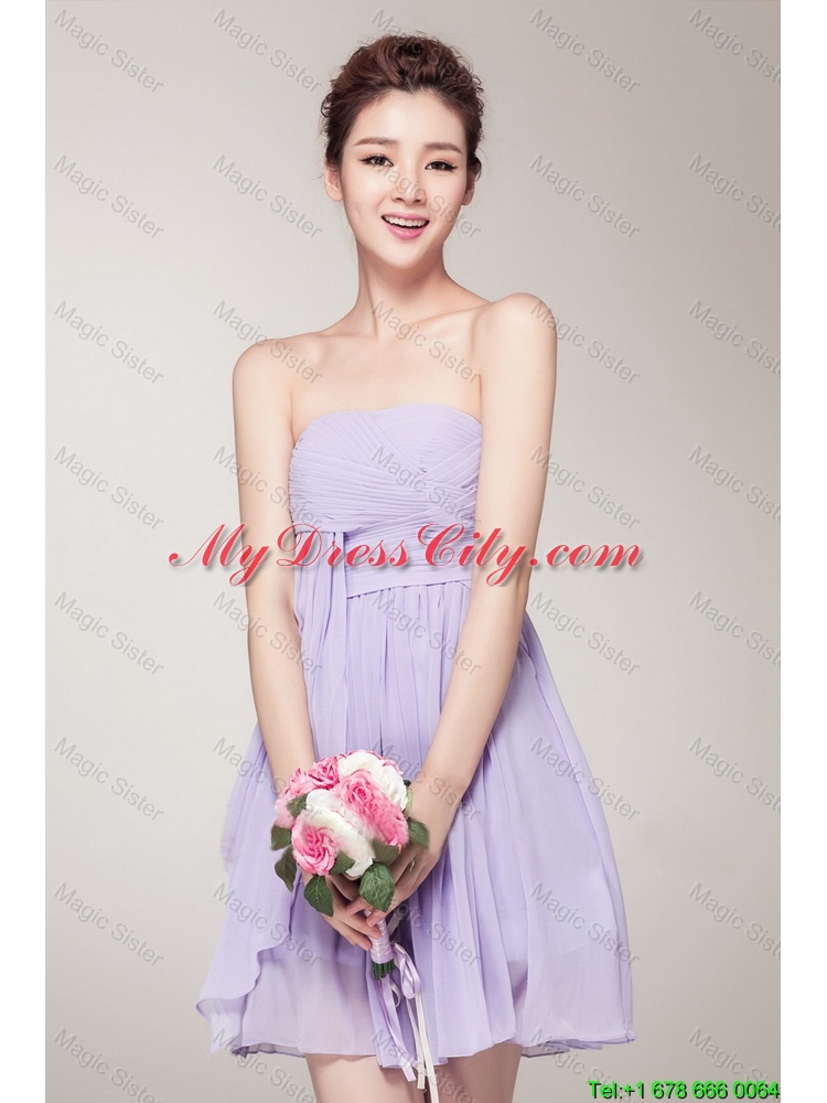 New Style Strapless Prom Gowns with Mini Length