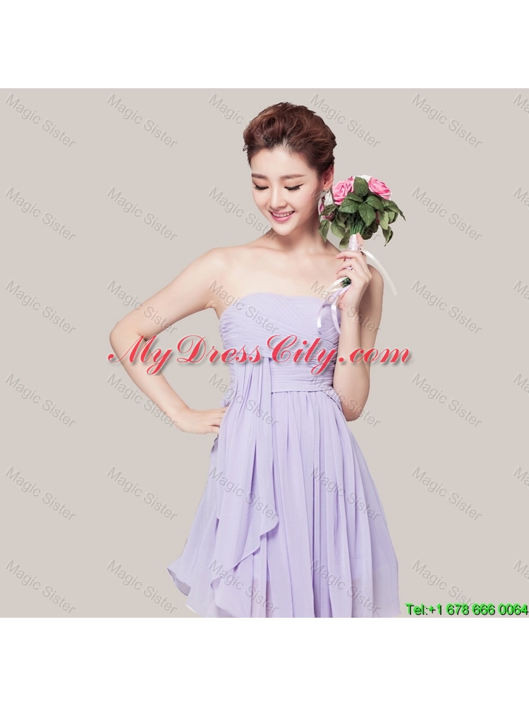 New Style Strapless Prom Gowns with Mini Length