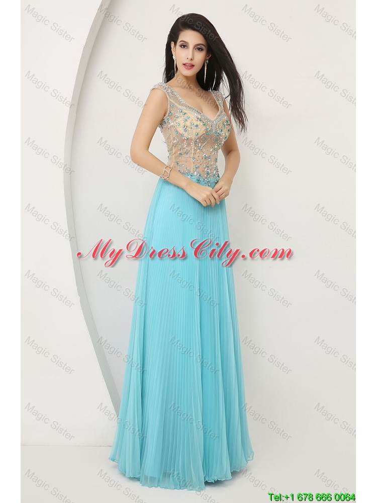 Perfect Beaded Straps Zipper Up Prom Dresses with Cap Sleeves