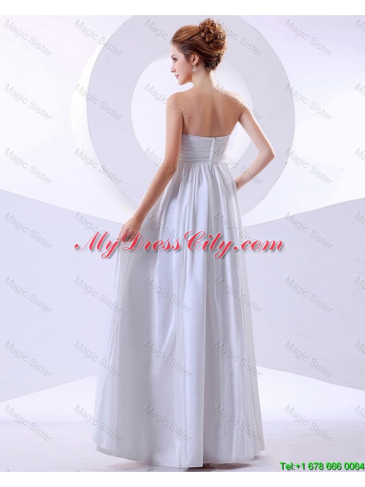 Elegant Hand Made Flowers Empire Prom Dresses in White