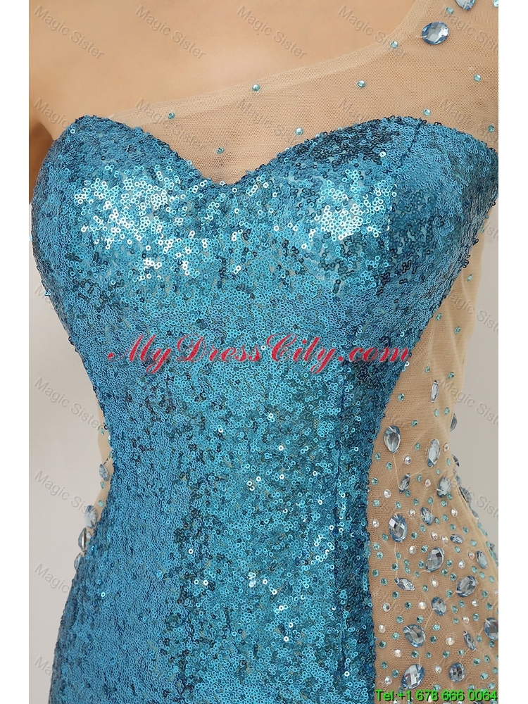 Luxurious Sequined Multi Color Prom Dresses with Long Sleeve