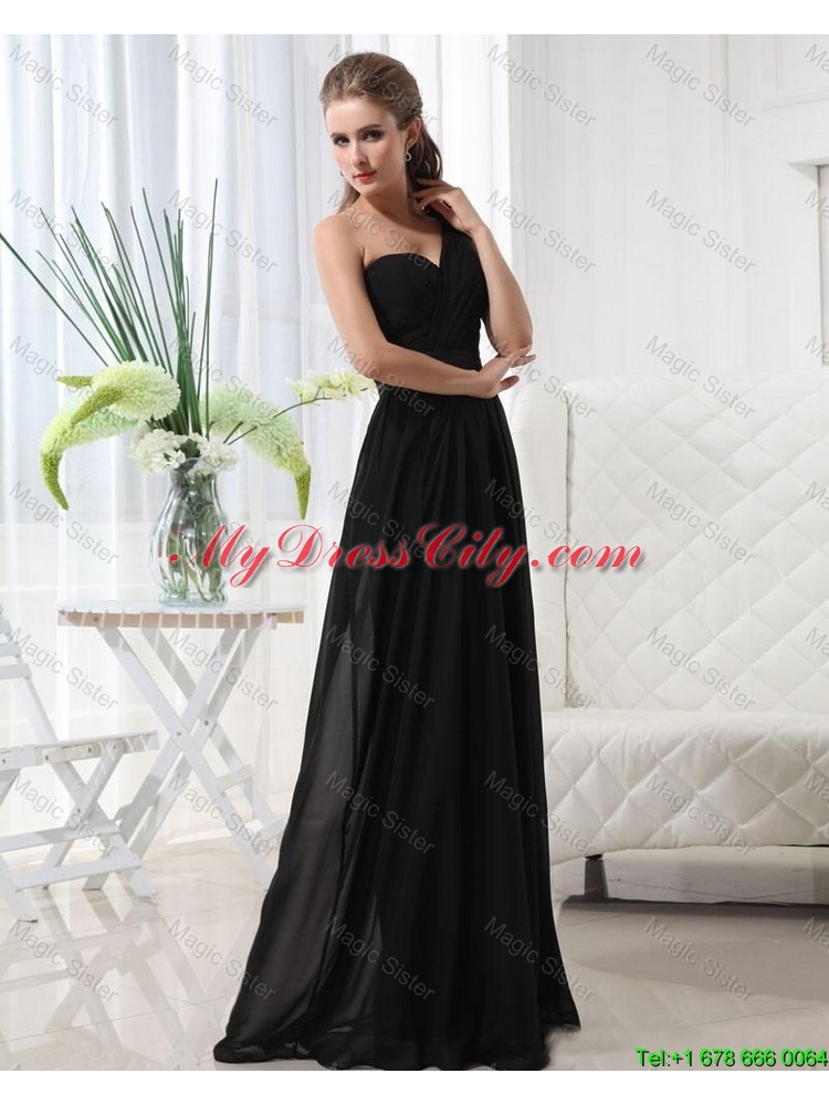 Modest Empire One Shoulder Prom Dresses with Belt