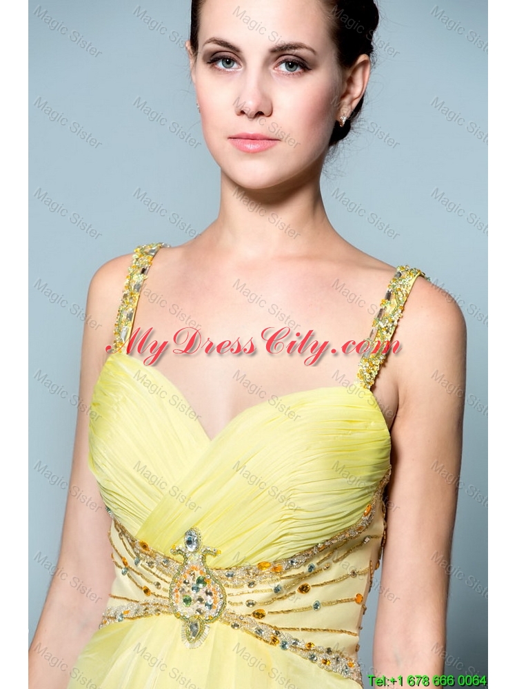 Popular Empire Straps Prom Dresses with Beading