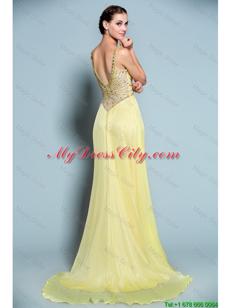 Popular Empire Straps Prom Dresses with Beading