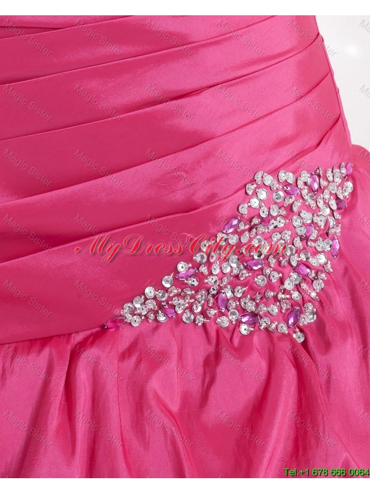 2015 Elegant A Line Sweetheart 2016 Prom Gowns with Pick Ups and Beading