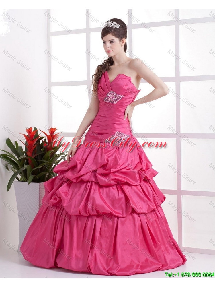 2015 Elegant A Line Sweetheart 2016 Prom Gowns with Pick Ups and Beading