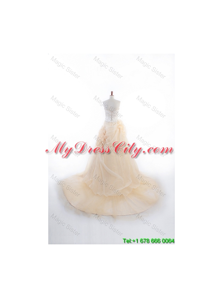 Affordable A Line Sweetheart Wedding Dresses with Appliques