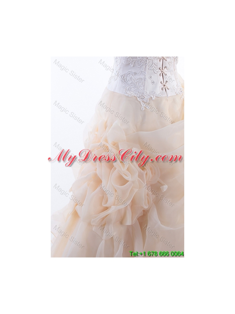 Affordable A Line Sweetheart Wedding Dresses with Appliques