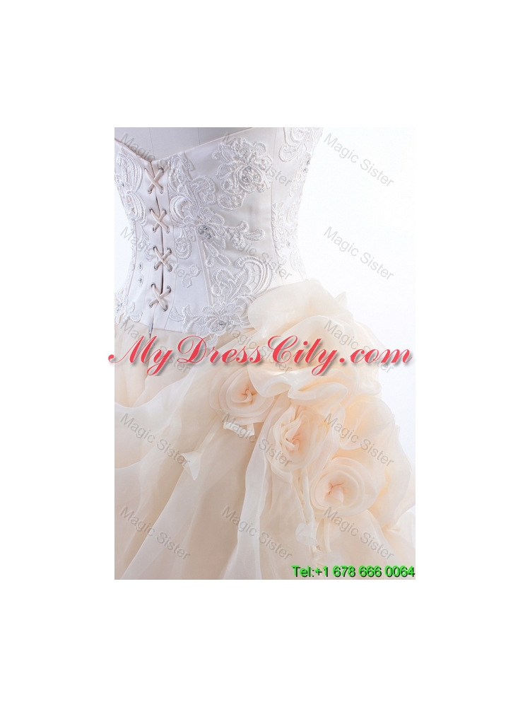 Affordable A Line Sweetheart Wedding Dresses with Appliques