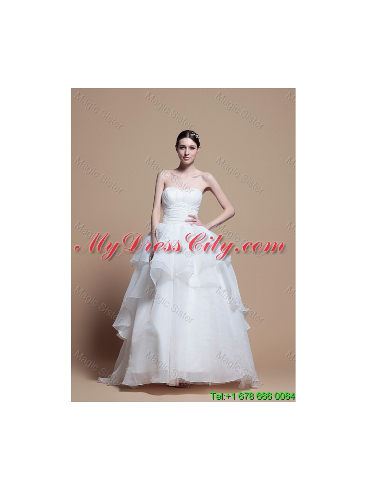 Designer Ball Gown Sweetheart Wedding Dresses with Ruching