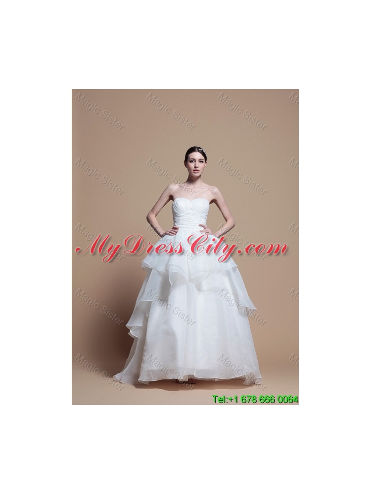 Designer Ball Gown Sweetheart Wedding Dresses with Ruching