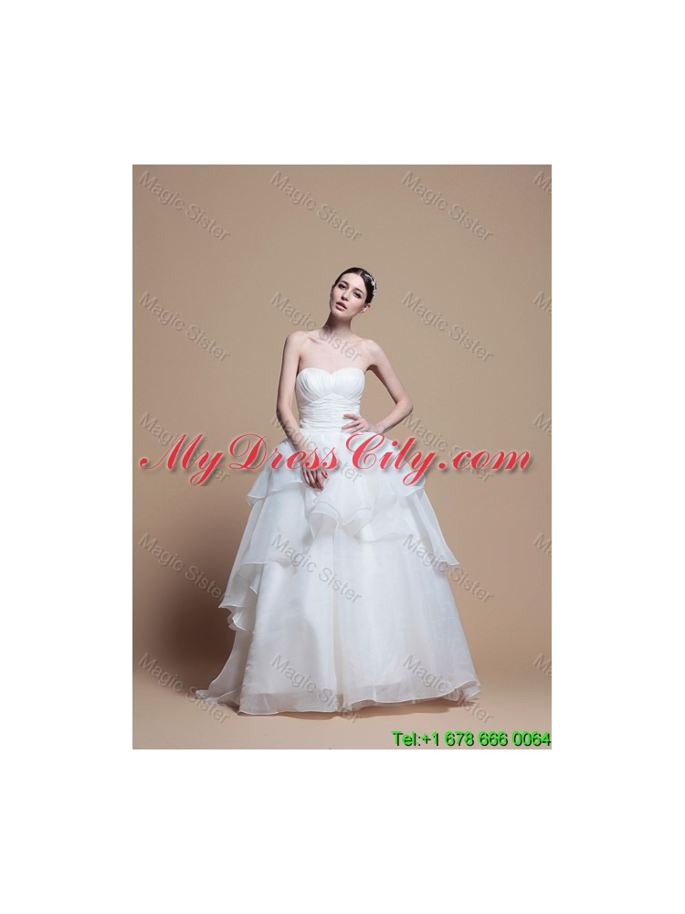 Designer Ball Gown Sweetheart Wedding Dresses with Ruching