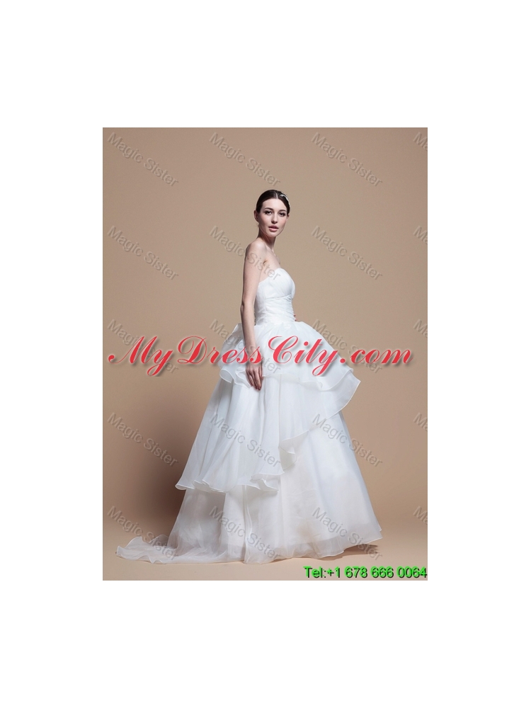 Designer Ball Gown Sweetheart Wedding Dresses with Ruching