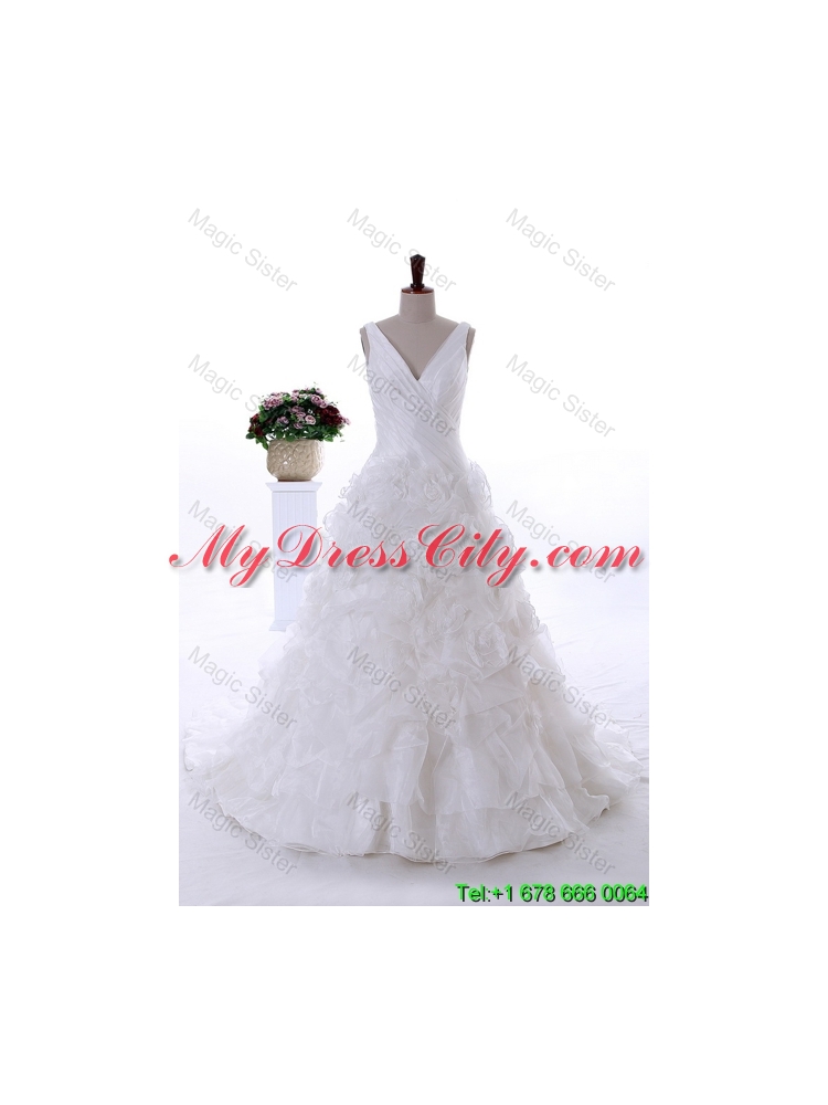 Most Popular Ruffles Wedding Dresses with Court Train