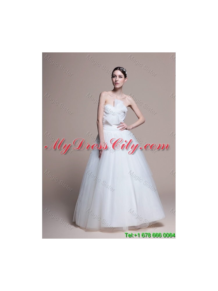 2016 Custom Made A Line Sweetheart Wedding Dresses with Ruching