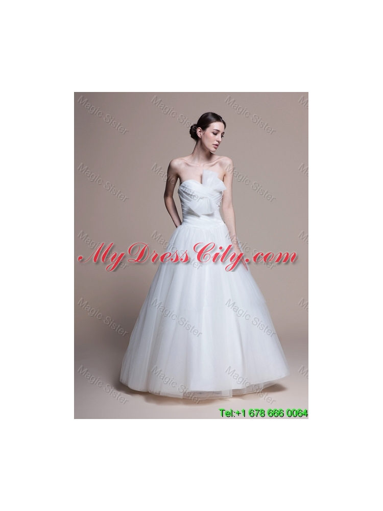 2016 Custom Made A Line Sweetheart Wedding Dresses with Ruching