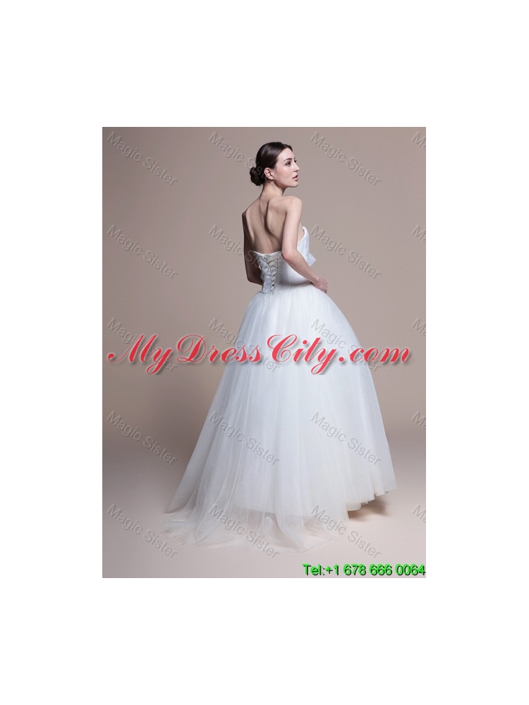 2016 Custom Made A Line Sweetheart Wedding Dresses with Ruching