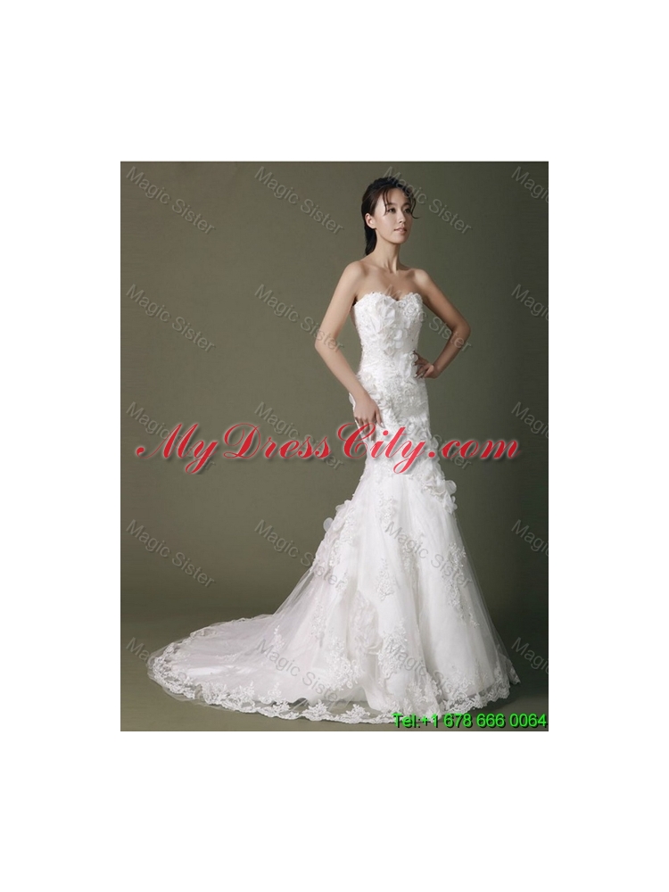 Brand New Beading Lace Wedding Dresses with Court Train