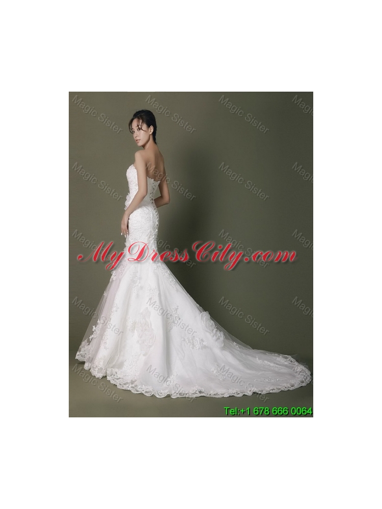 Brand New Beading Lace Wedding Dresses with Court Train