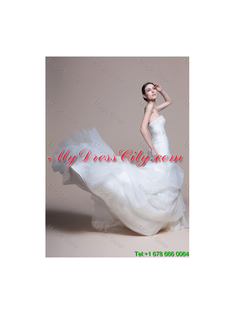 Elegant A Line Sweetheart Court Train Wedding Dresses