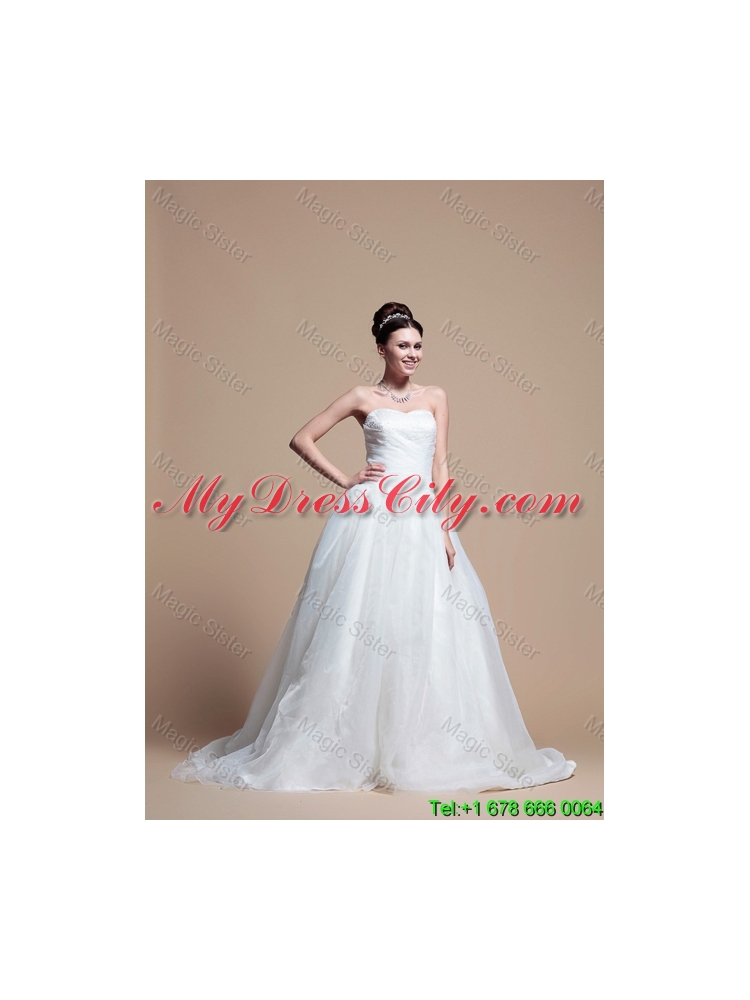 Perfect A Line Strapless Wedding Dresses with Beading in 2016