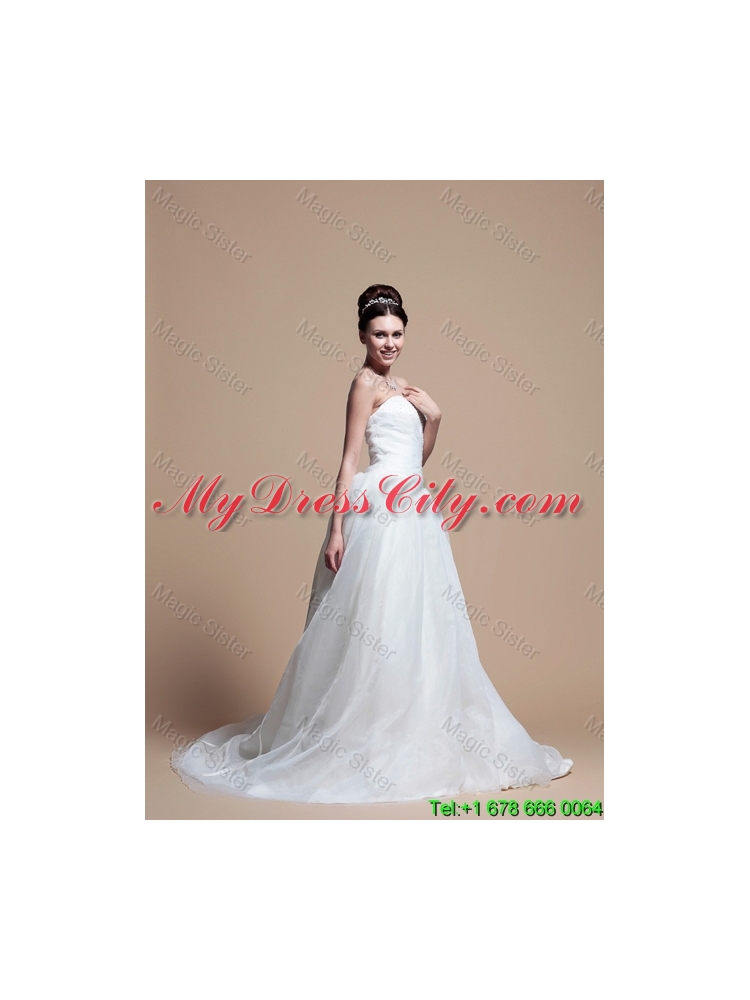 Perfect A Line Strapless Wedding Dresses with Beading in 2016