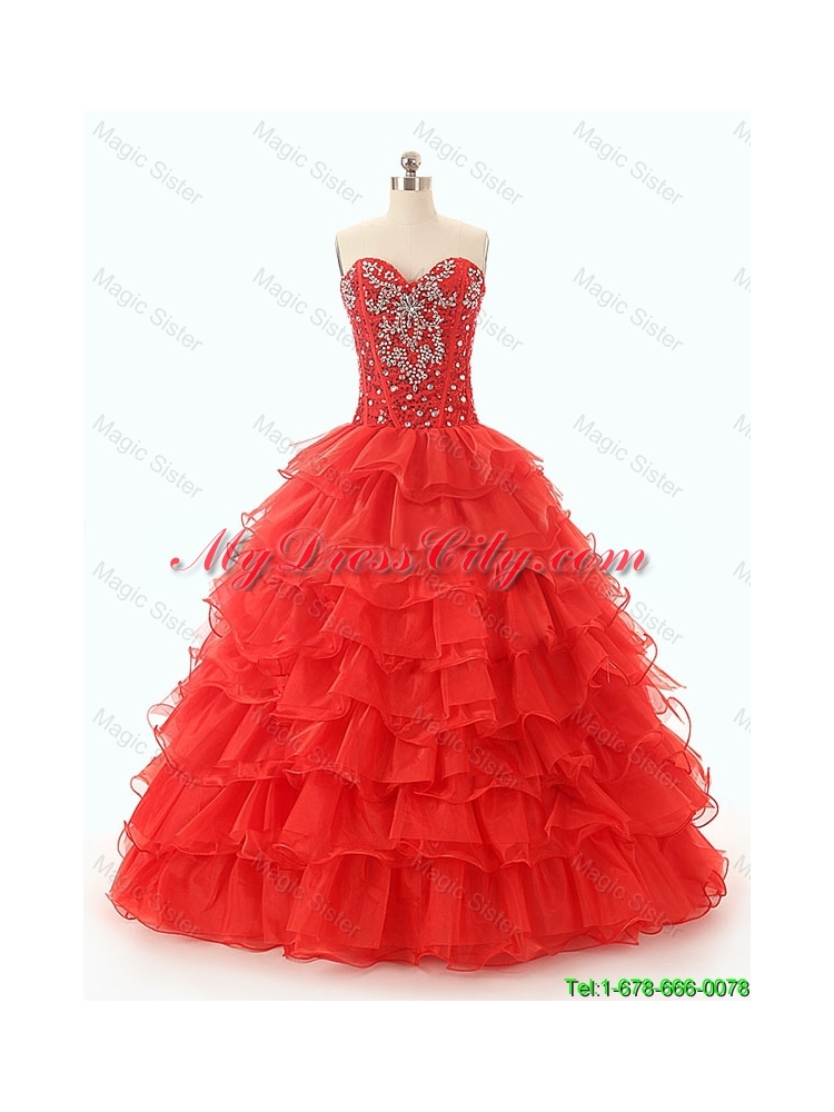 Custom Made 2016 Ball Gown Sweet 16 Dresses with Ruffled Layers