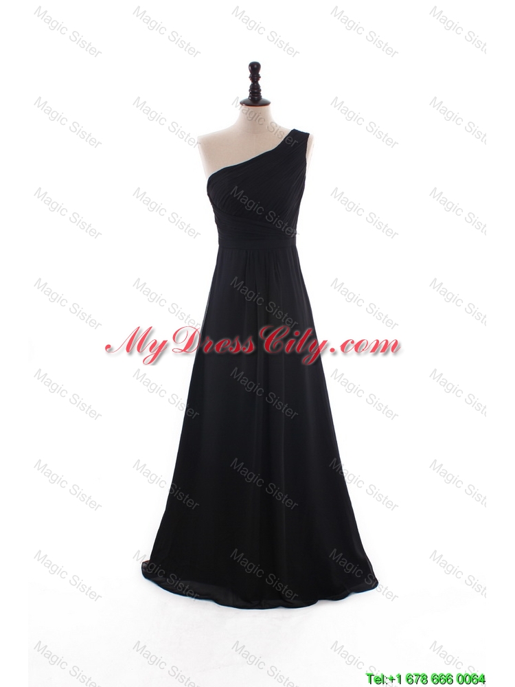 Custom Made A Line Empire Ruching Prom Dresses with Brush Train