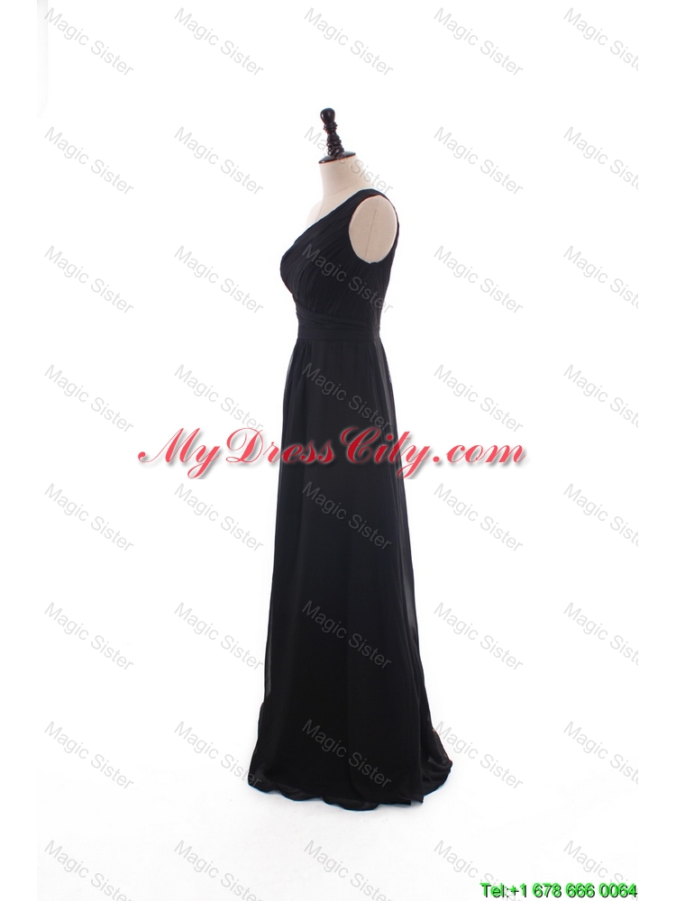 Custom Made A Line Empire Ruching Prom Dresses with Brush Train