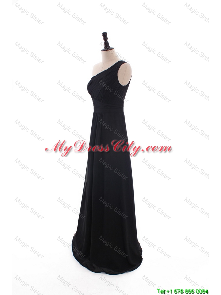 Custom Made A Line Empire Ruching Prom Dresses with Brush Train