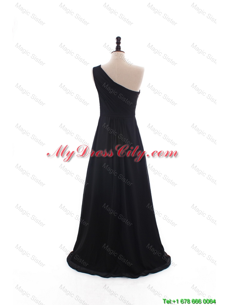 Custom Made A Line Empire Ruching Prom Dresses with Brush Train