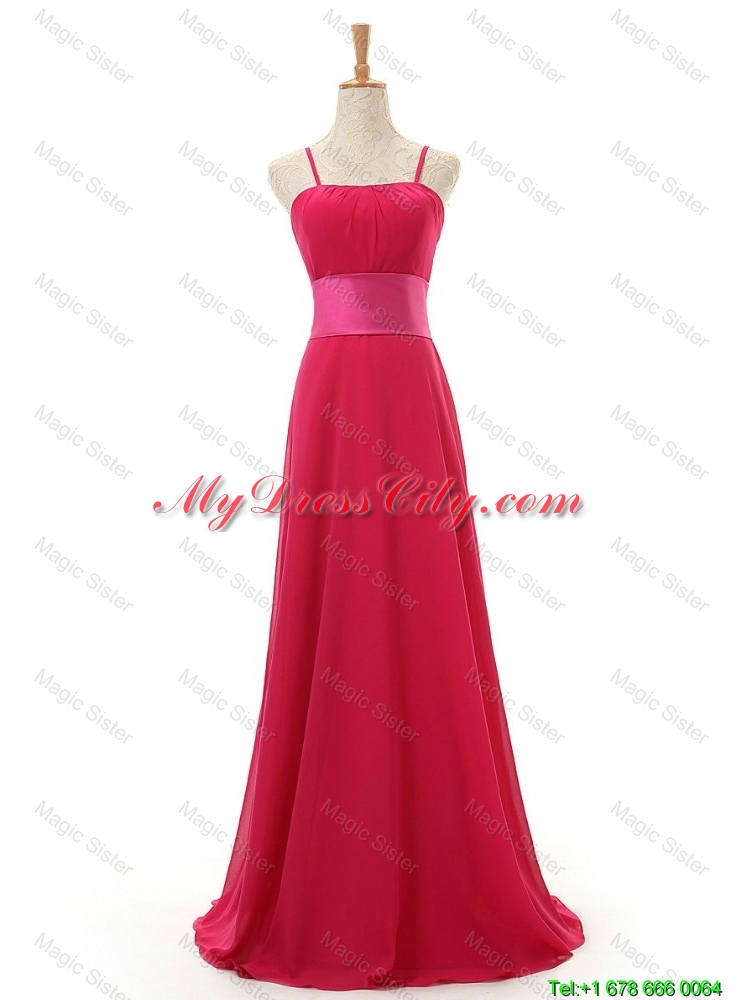 Most Popular Spaghetti Straps Long Red Prom Dress for 2016