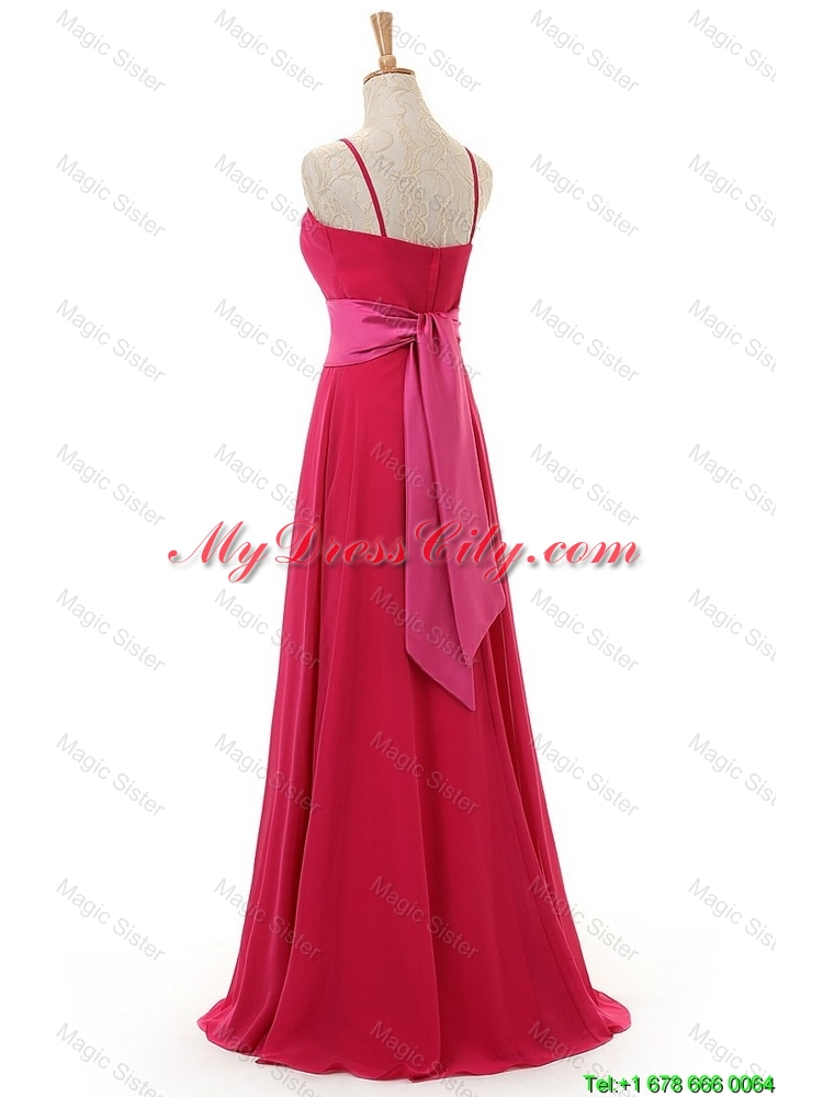 Most Popular Spaghetti Straps Long Red Prom Dress for 2016