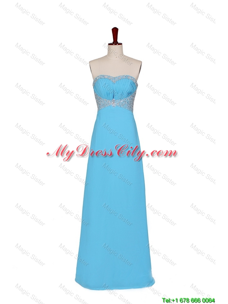 2016 Fall Empire Strapless Prom Dresses with Beading in Baby Blue