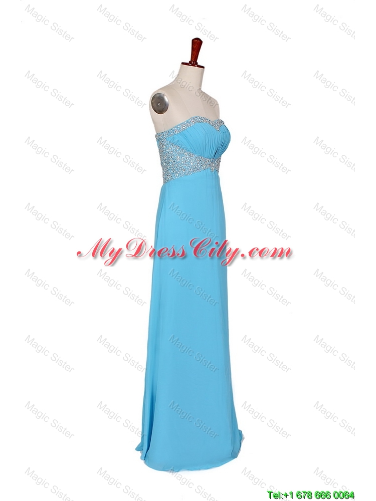 2016 Fall Empire Strapless Prom Dresses with Beading in Baby Blue