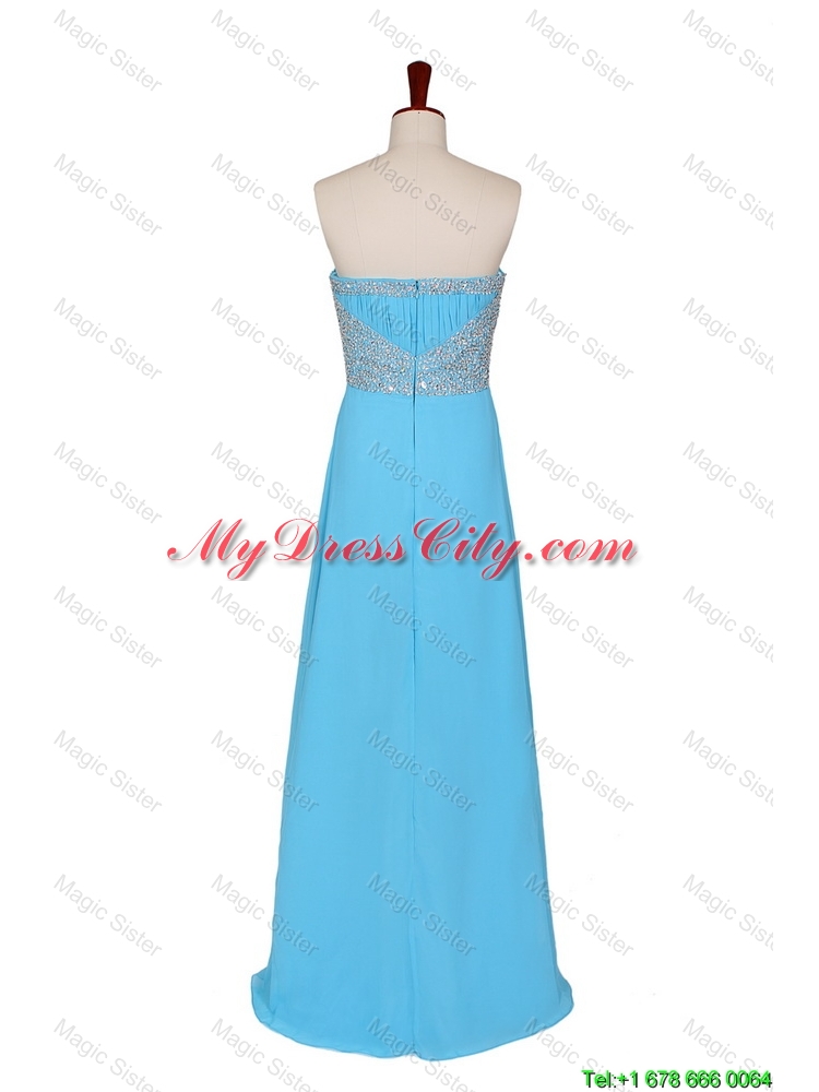 2016 Fall Empire Strapless Prom Dresses with Beading in Baby Blue