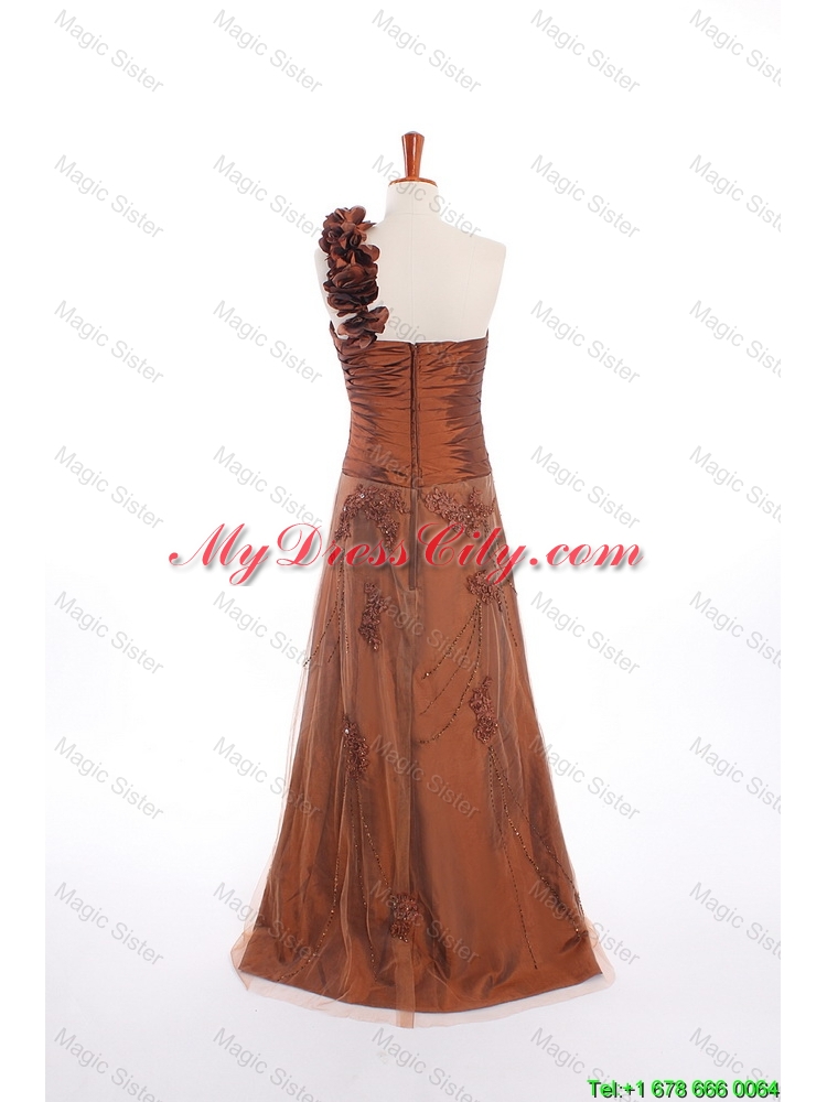 Custom Made Appliques and Hand Made Flowers Prom Dresses