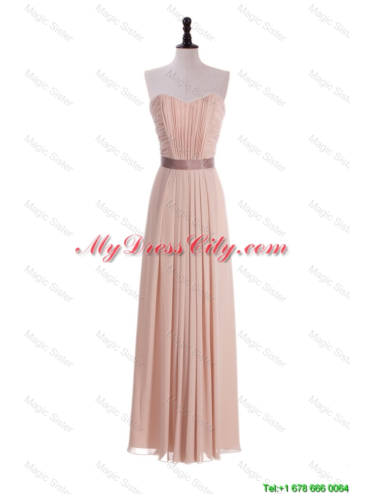 Custom Made Empire Sweetheart Ruching Prom Dresses with Belt