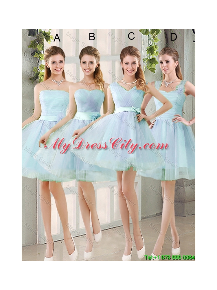 2015 Summer A Line Bridesmaid Dresses with Belt