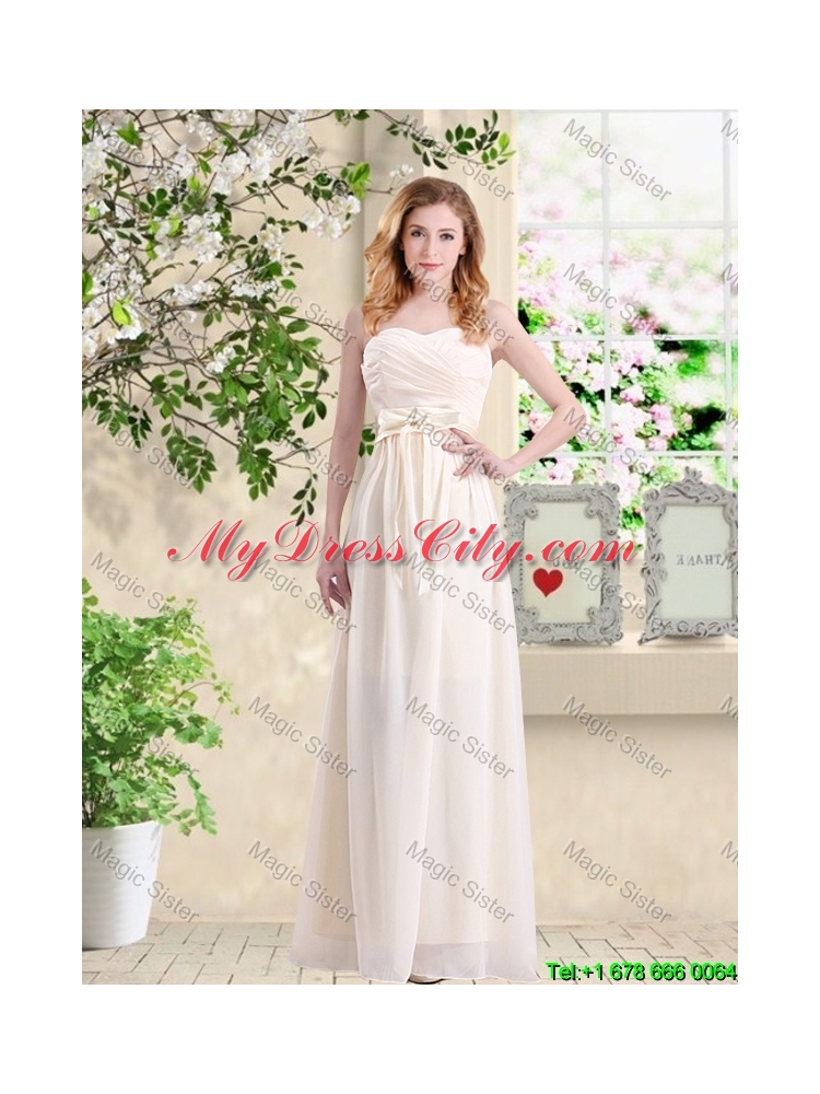 Affordable High Low Sweetheart Bridesmaid Dresses in Champagne